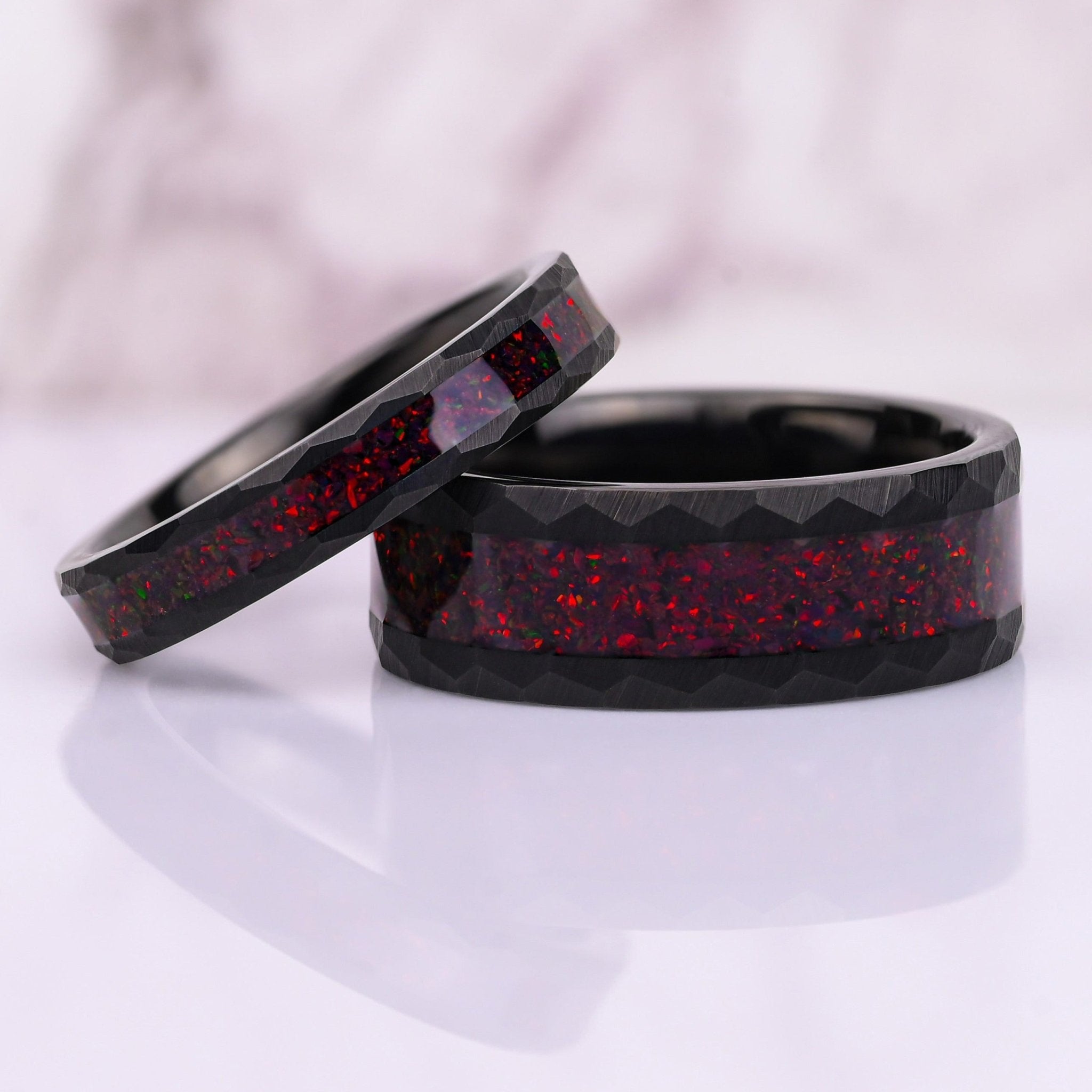 The Red Fire - Rings Set - TUNSGTEN | Monetto Bands